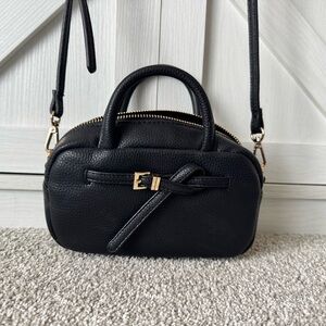 a new day Black Leather Crossbody Bag